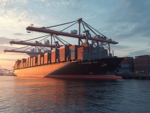 Cargo and container ship